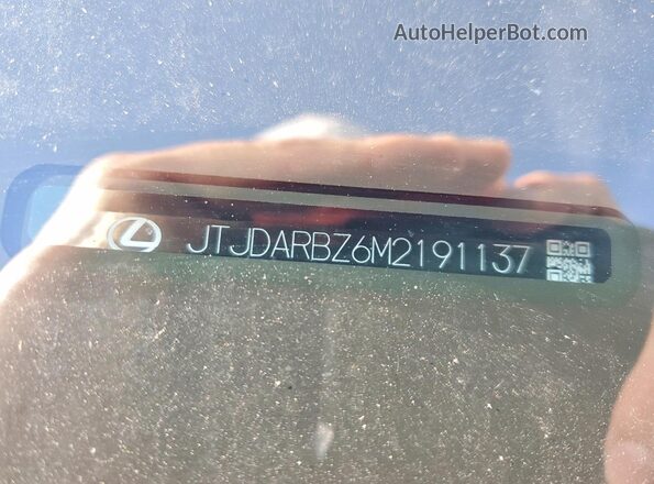 JTJDARBZ6M2191137 2021 LEXUS NX Green Вид наклейки з VIN-кодом