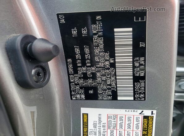 JTJDARBZ8M2194329 2021 LEXUS NX Silver ძრავის განყოფილების ხედი