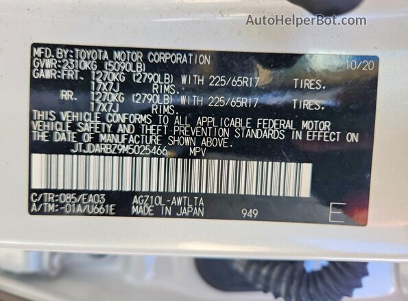 JTJDARBZ9M5025466 2021 LEXUS NX White Vista del compartimento del motor
