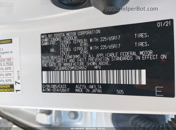 JTJDARDZ5M5024862 2021 LEXUS NX 300 White Vista del compartimento del motor