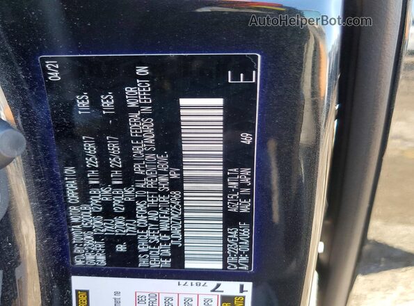 JTJDARDZ7M2254968 2021 LEXUS NX Black Вид наклейки з VIN-кодом