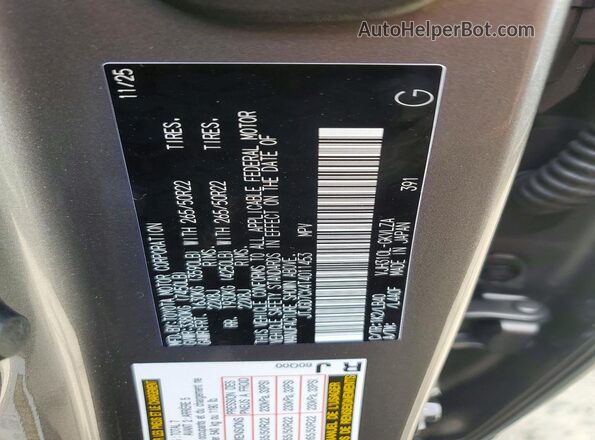 JTJGD7CX4T4011453 2026 LEXUS LX Charcoal VIN կոդի պիտակի տեսք