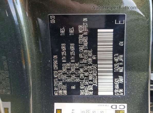 JTJGGCEZ4R2010452 2024 LEXUS NX Зеленый Вид наклейки с VIN-кодом