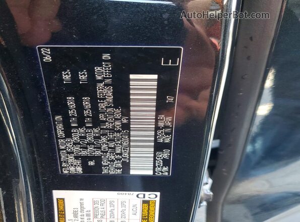 JTJGKCEZ1N5004115 2022 LEXUS NX Black Vista de la etiqueta del VIN