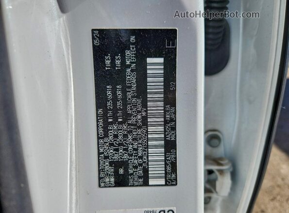 JTJGKCEZ1S5025901 2025 LEXUS NX White VIN sticker view