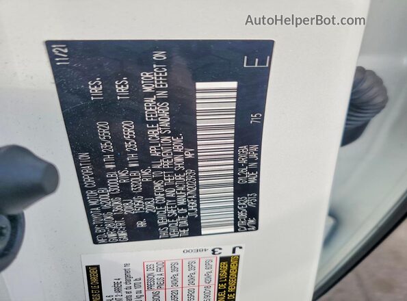JTJHGKFA7N2023939 2022 LEXUS RX White სალონის 360-გრადუსიანი ხედი