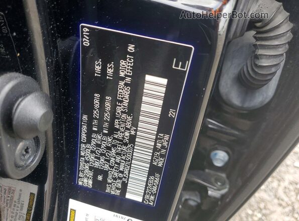 JTJSARDZ1L5003075 2020 LEXUS NX Black VIN կոդի պիտակի տեսք