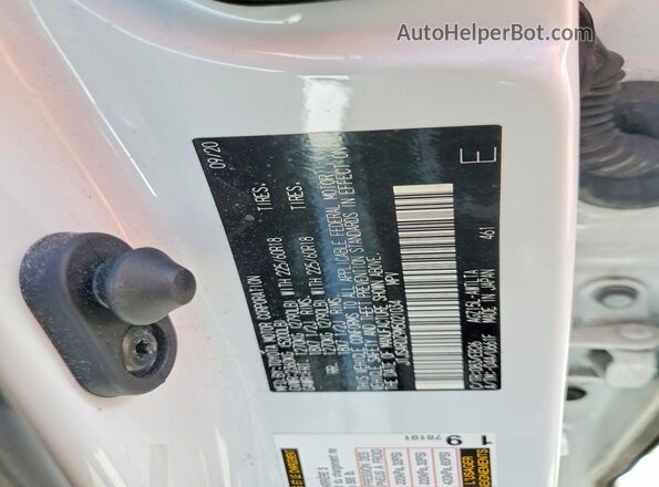 JTJSARDZ9M5021034 2021 LEXUS NX White VIN կոդի պիտակի տեսք