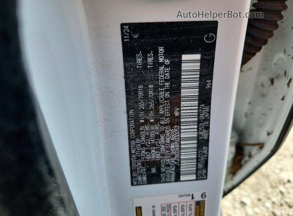 JTJTBCDX8R5030053 2024 LEXUS GX White VIN კოდის სტიკერის ხედი