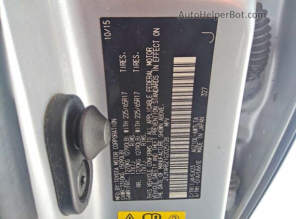 JTJYARBZ1G2025128 2016 LEXUS NX Silver VIN sticker view