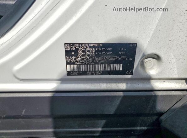 JTMAAAAA3PA016535 2023 TOYOTA BZ4X White Widok wnętrza 360 stopni