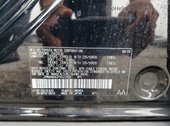 JTMABABA3PA022458 2023 SUBARU SOLTERRA Black Vista de la etiqueta del VIN