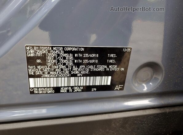 JTMBEAGC4TA000341 2026 SUBARU SOLTERRA Gray Vista del compartimento del motor