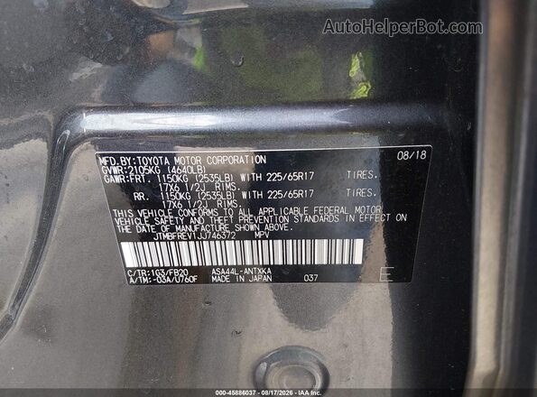 JTMBFREV1JJ746372 2018 TOYOTA RAV4 Gray Vista del compartimento del motor