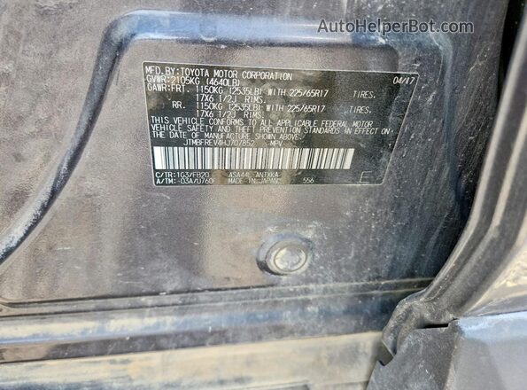 JTMBFREV4HJ707852 2017 TOYOTA RAV4 Gray Engine compartment view
