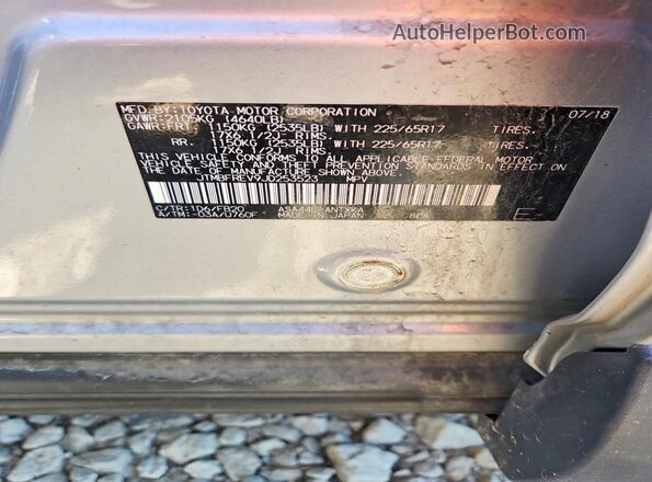 JTMBFREV9JD253523 2018 TOYOTA RAV4 Silver Շարժիչի բաժամունքի տեսք