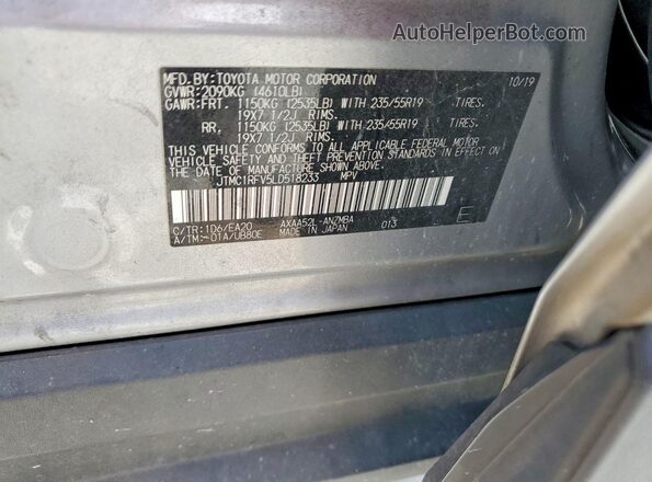 JTMC1RFV5LD518233 2020 TOYOTA RAV4 Silver Vista de la etiqueta del VIN