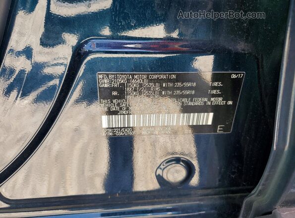 JTMDFREV5HJ714172 2017 TOYOTA RAV4 Blue Вид наклейки з VIN-кодом