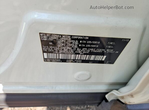 JTMDJREV1GD003452 2016 TOYOTA RAV4 White Widok naklejki z numerem VIN