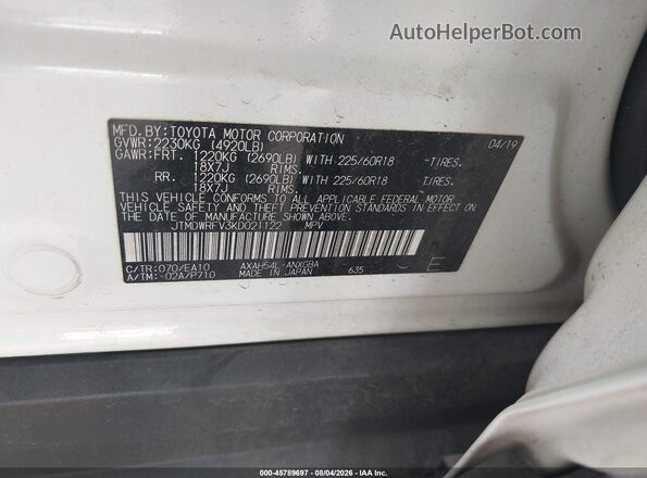 JTMDWRFV3KD021122 2019 TOYOTA RAV4 HYBRID White Engine compartment view