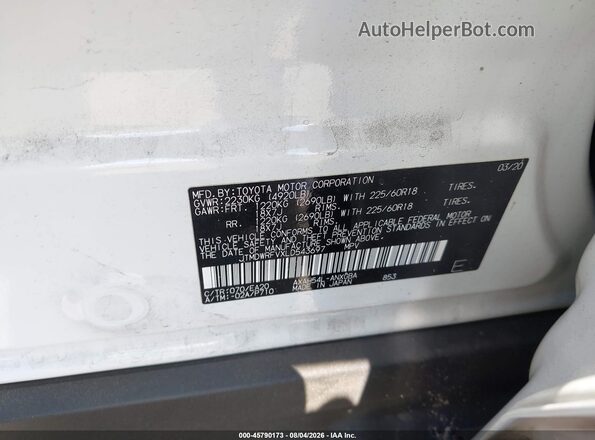 JTMDWRFVXLD543697 2020 TOYOTA RAV4 HYBRID White Widok komory silnika