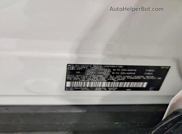 JTME6RFV0ND531596 2022 TOYOTA RAV4 White Սալոնի 360 աստիճան տեսք