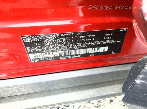 JTMEB3FV7MD048873 2021 TOYOTA RAV4 Red VIN sticker view