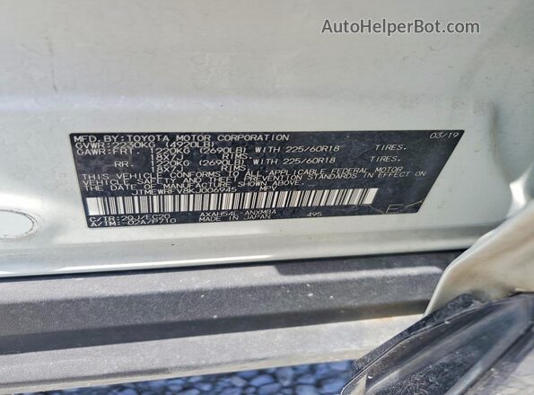 JTMEWRFV8KJ006945 2019 TOYOTA RAV4 Двухцветный Панорамный вид салона 360°