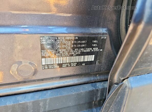 JTMF1RFV6LD067374 2020 TOYOTA RAV4 Gray Vista interior de 360 grados