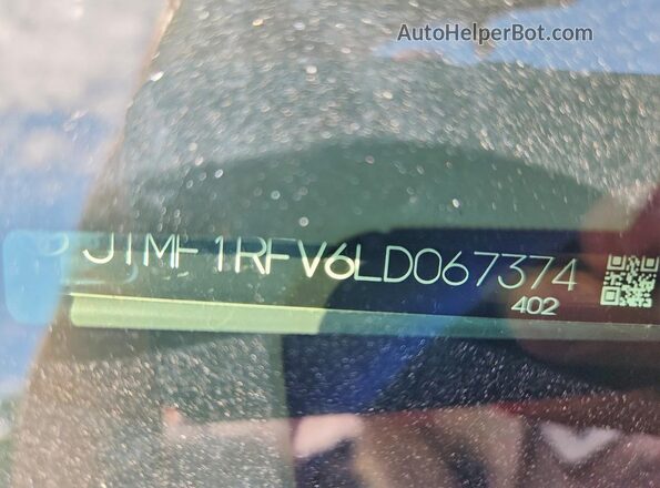JTMF1RFV6LD067374 2020 TOYOTA RAV4 Gray Vista de la etiqueta del VIN