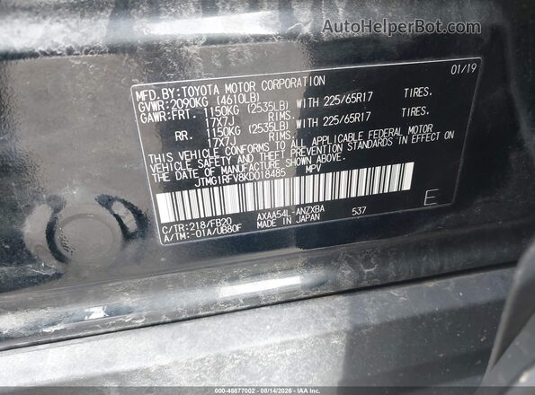 JTMG1RFV8KD018485 2019 TOYOTA RAV4 Black Widok komory silnika