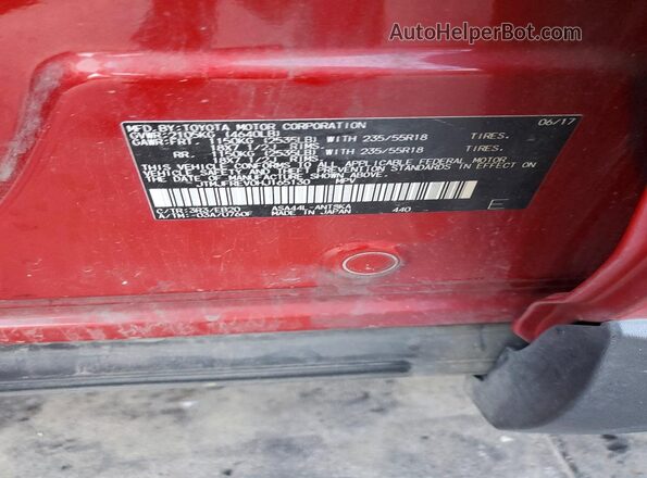 JTMJFREV0HJ165130 2017 TOYOTA RAV4 Red VIN sticker view