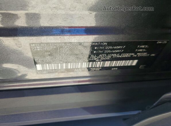 JTMMWRFV0SD308529 2025 TOYOTA RAV4 Charcoal Vista de la etiqueta del VIN
