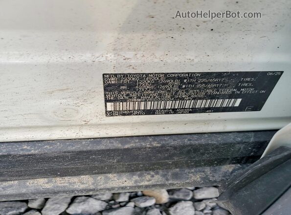 JTMMWRFV4SD320604 2025 TOYOTA RAV4 Белый Вид наклейки с VIN-кодом