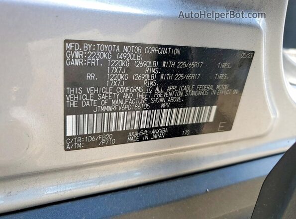 JTMMWRFV6PD186105 2023 TOYOTA RAV4 Silver Widok wnętrza 360 stopni