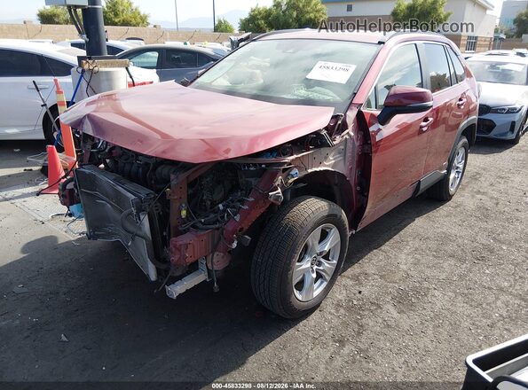 JTMMWRFVXMD124721 2021 TOYOTA RAV4 HYBRID Burgundy Առջևի ձախ երեք քառորդ տեսարան