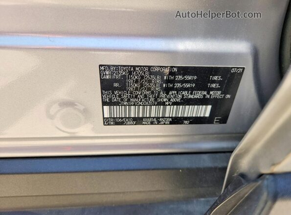 JTMN1RFV2MD083519 2021 TOYOTA RAV4 Silver Vista interior de 360 grados