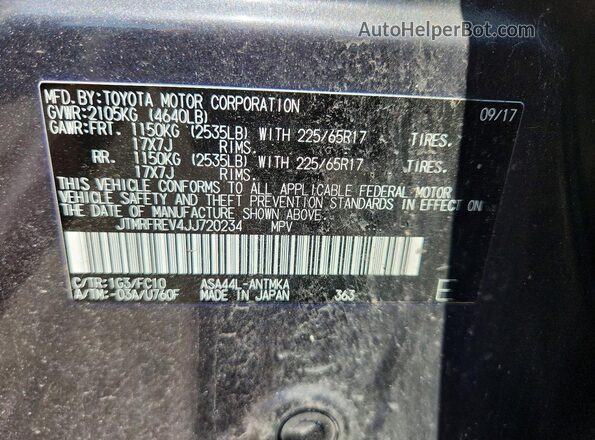 JTMRFREV4JJ720234 2018 TOYOTA RAV4 Gray 360 interior view
