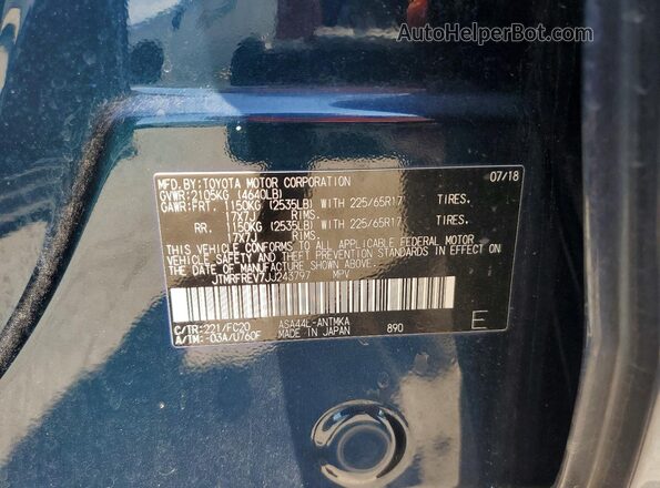 JTMRFREV7JJ243797 2018 TOYOTA RAV4 Синий Вид подкапотного пространства