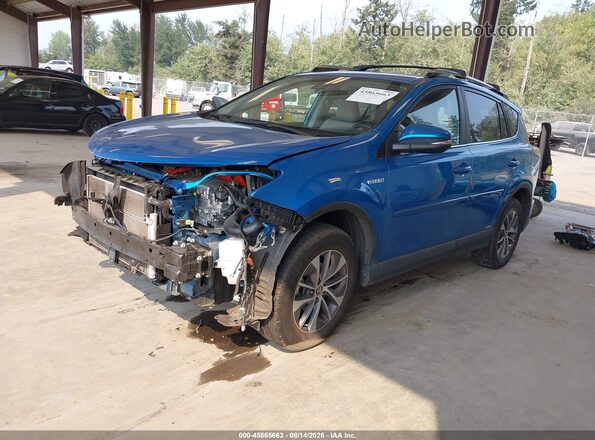 JTMRJREV2HD143307 2017 TOYOTA RAV4 HYBRID Blue Առջևի ձախ երեք քառորդ տեսարան