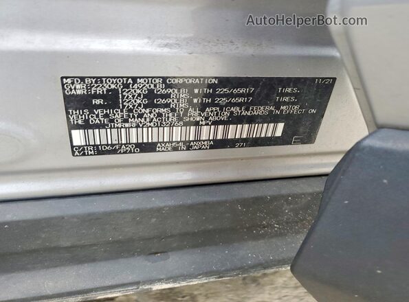 JTMRWRFV2MD132768 2021 TOYOTA RAV4 Серебряный Вид подкапотного пространства