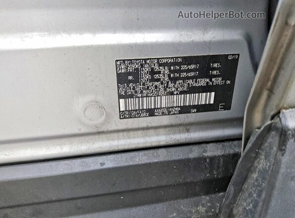 JTMW1RFV6KD019257 2019 TOYOTA RAV4 Серебряный Вид подкапотного пространства