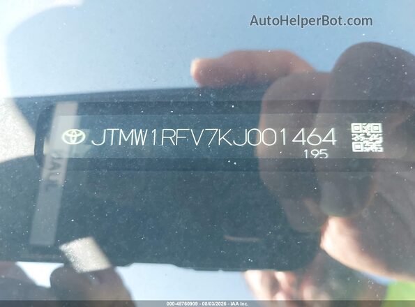 JTMW1RFV7KJ001464 2019 TOYOTA RAV4 Silver 