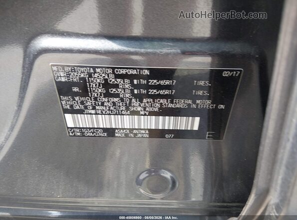 JTMWFREV2HJ711464 2017 TOYOTA RAV4 Серый Вид подкапотного пространства