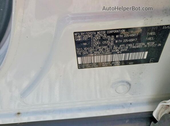 JTMWFREV5JJ728992 2018 TOYOTA RAV4 White ძრავის განყოფილების ხედი