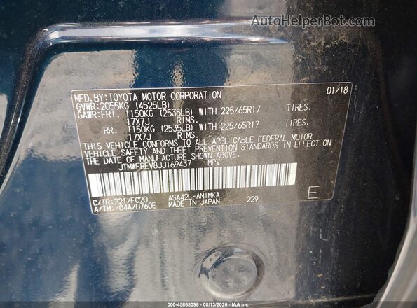 JTMWFREV8JJ169437 2018 TOYOTA RAV4 Blue Widok komory silnika
