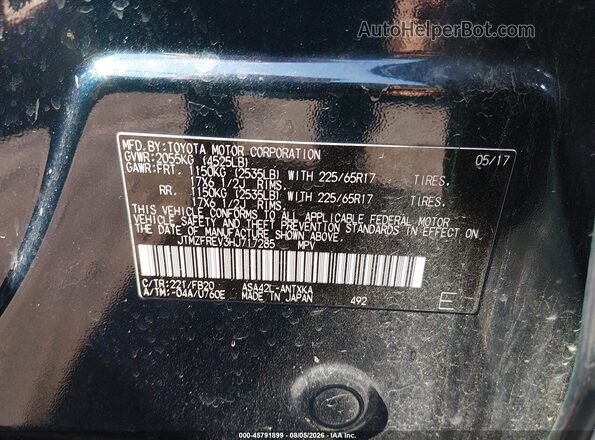 JTMZFREV3HJ717285 2017 TOYOTA RAV4 Blue Engine compartment view