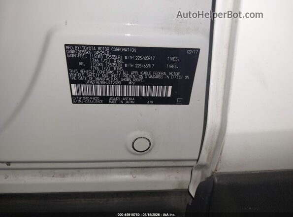JTMZFREV8HJ712390 2017 TOYOTA RAV4 White Vista del compartimento del motor