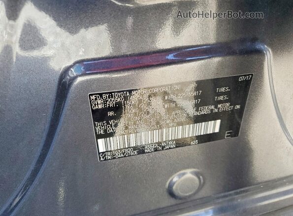 JTMZFREV8HJ720683 2017 TOYOTA RAV4 Gray Vista de la etiqueta del VIN
