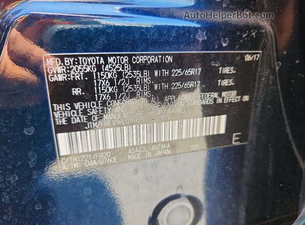 JTMZFREV9HJ719252 2017 TOYOTA RAV4 Черный Вид подкапотного пространства